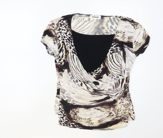 Womens UK Size 14 Vogue Brown Basic Blouse