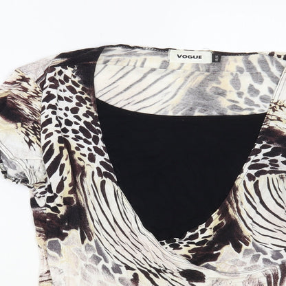 Womens UK Size 14 Vogue Brown Basic Blouse