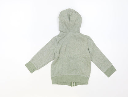 So Cute Boys Green Striped Cotton Full Zip Hoodie Size 2 Years Zip - Lightning Bolts