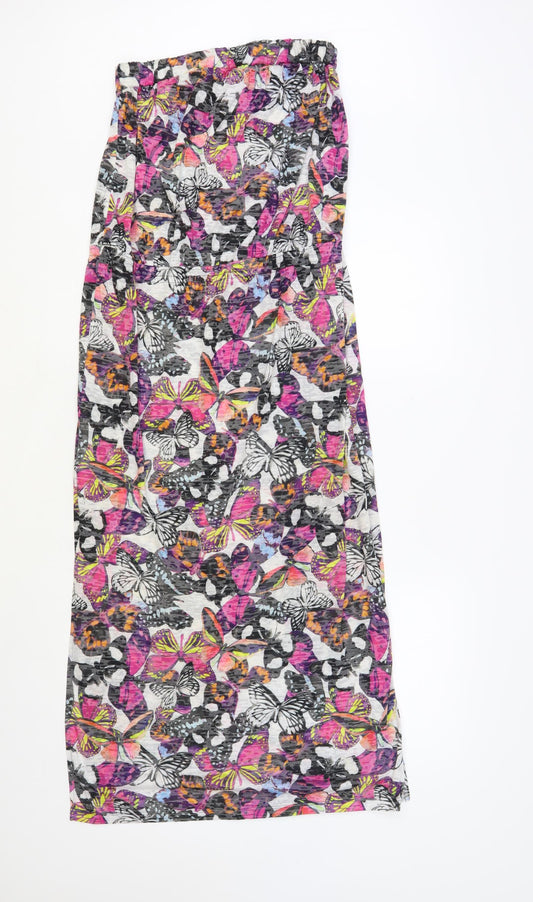NEXT Womens Multicoloured Floral Polyester Pencil Dress Size 10 Off the Shoulder Pullover