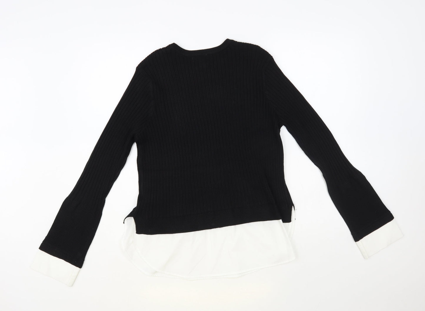 Primark Womens Black Crew Neck Acrylic Pullover Jumper Size M