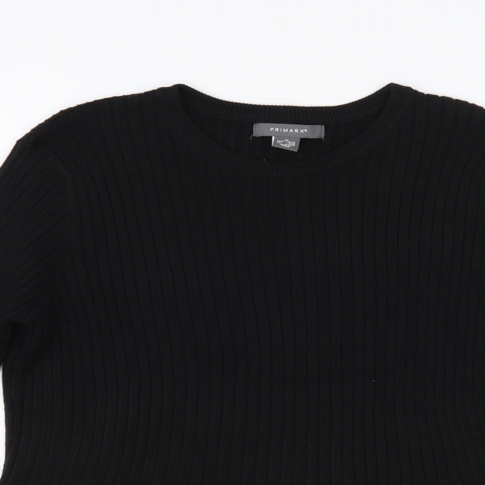 Primark Womens Black Crew Neck Acrylic Pullover Jumper Size M