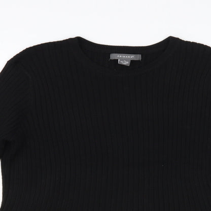 Primark Womens Black Crew Neck Acrylic Pullover Jumper Size M