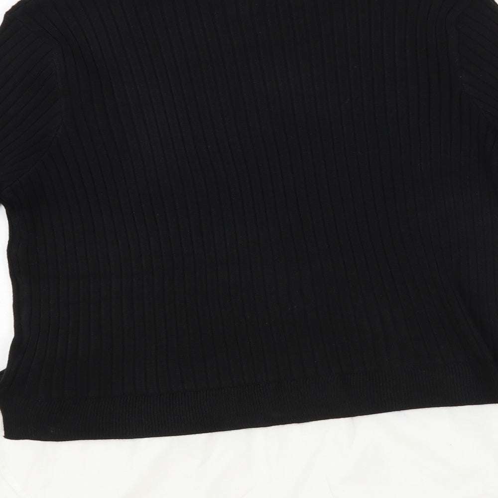 Primark Womens Black Crew Neck Acrylic Pullover Jumper Size M