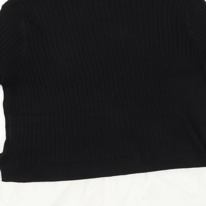 Primark Womens Black Crew Neck Acrylic Pullover Jumper Size M