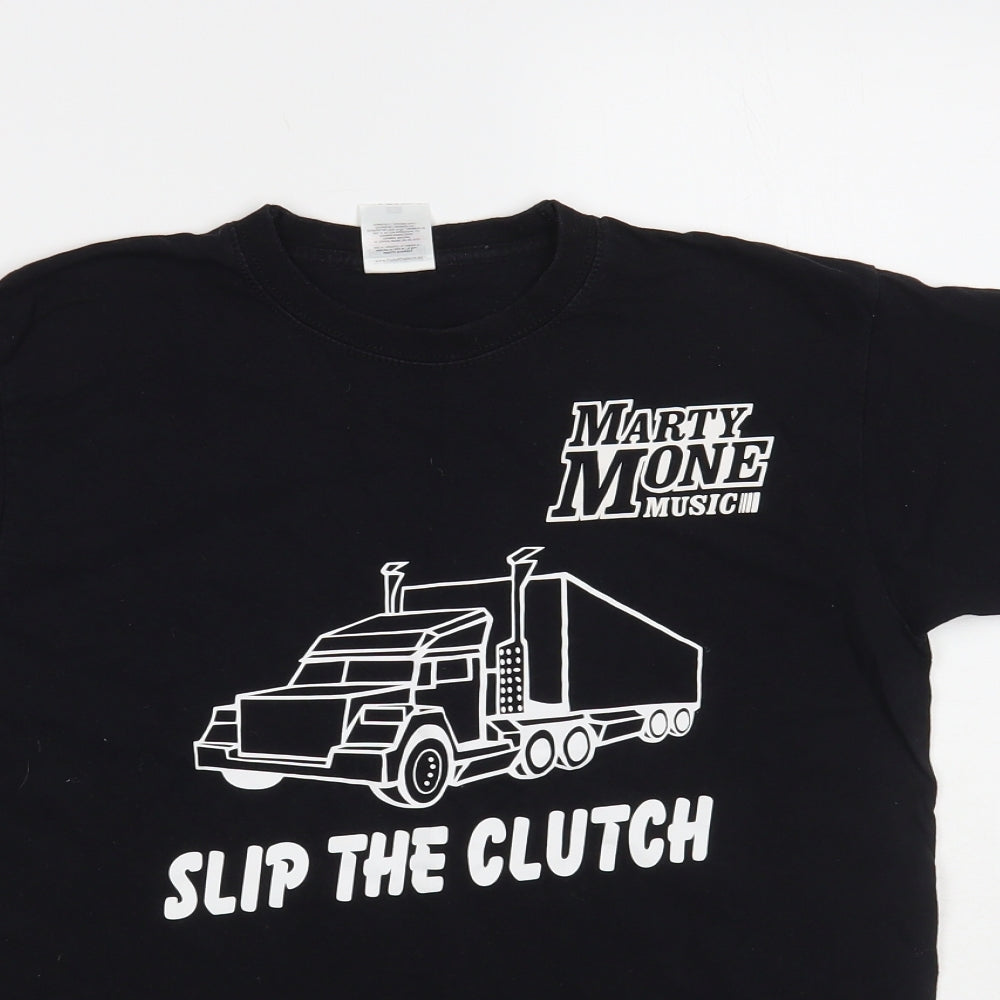 Womens UK Size S Fruit of the Loom Black Basic T-Shirt