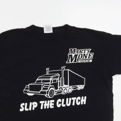 Womens UK Size S Fruit of the Loom Black Basic T-Shirt