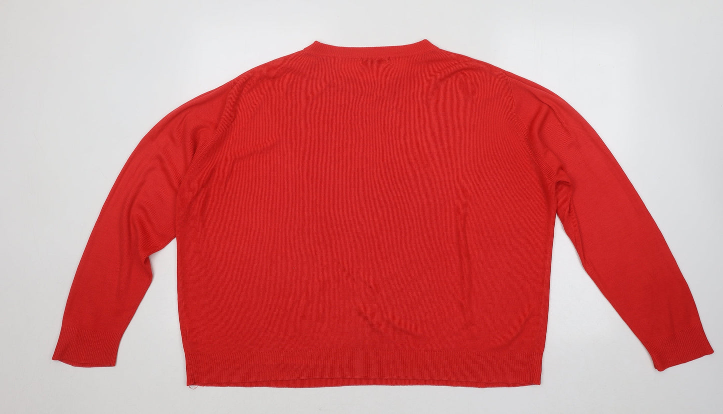 Womens UK Size 20 Berkertex Red Pullover Jumper