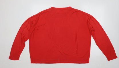Womens UK Size 20 Berkertex Red Pullover Jumper
