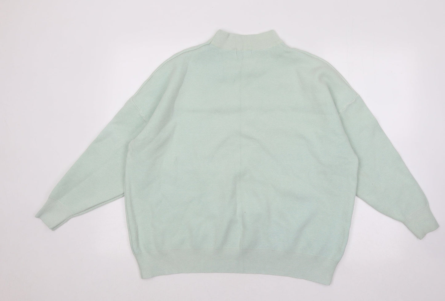 Mowey Womens Blue Mock Neck Viscose Pullover Jumper Size XL - Lips