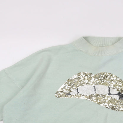 Mowey Womens Blue Mock Neck Viscose Pullover Jumper Size XL - Lips