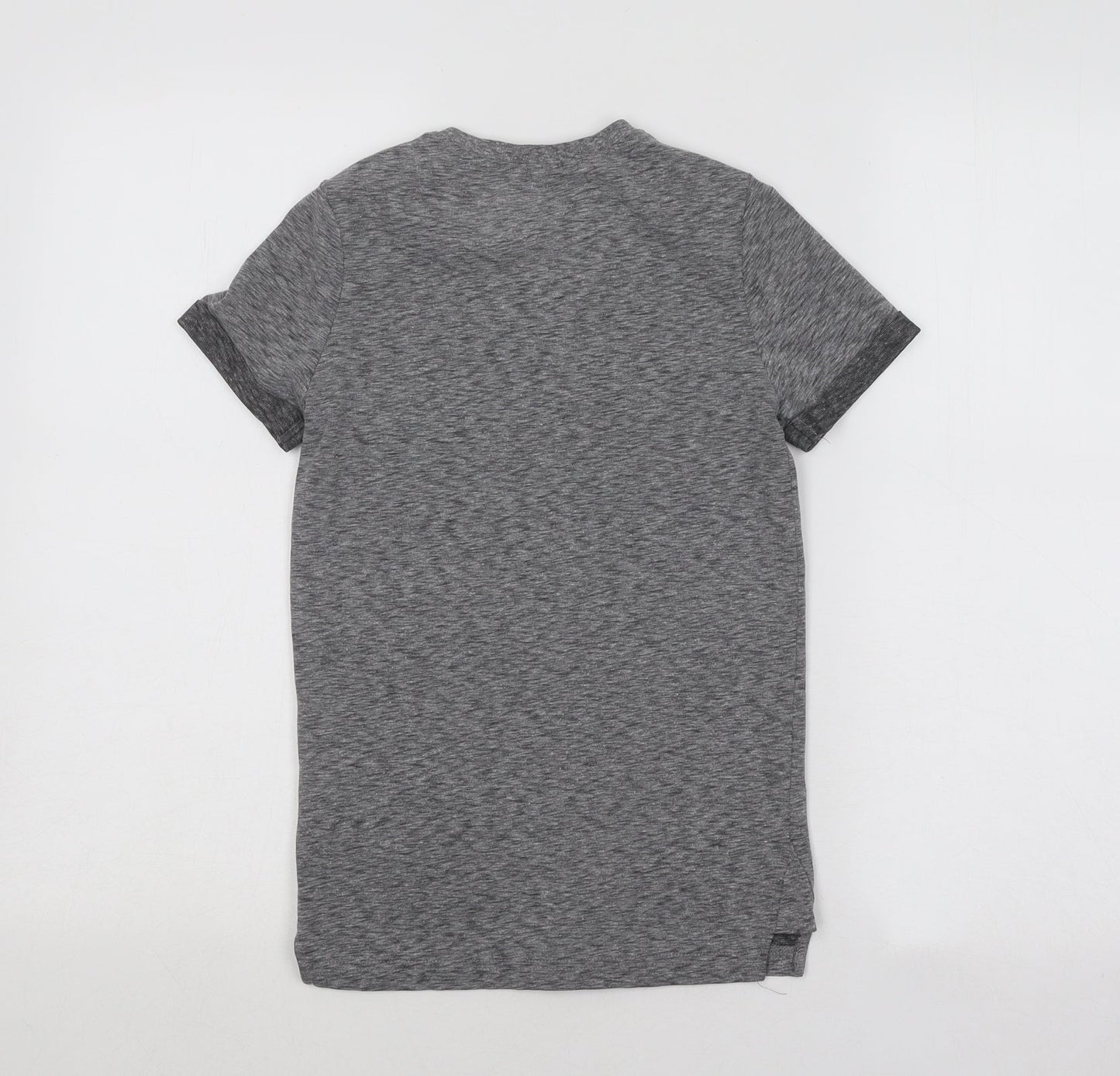 F&F Boys Grey Cotton Basic T-Shirt Size 7-8 Years Round Neck Pullover - Stay Cool Ride Skateboards