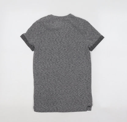 F&F Boys Grey Cotton Basic T-Shirt Size 7-8 Years Round Neck Pullover - Stay Cool Ride Skateboards