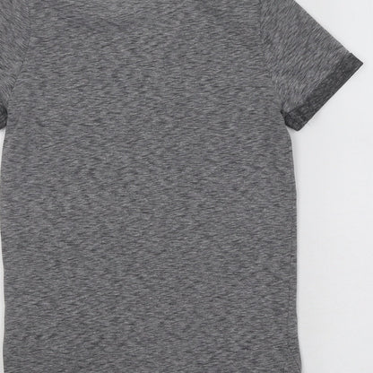 F&F Boys Grey Cotton Basic T-Shirt Size 7-8 Years Round Neck Pullover - Stay Cool Ride Skateboards