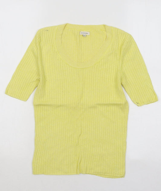 Womens UK Size 10 River Island Yellow Pullover Jumper