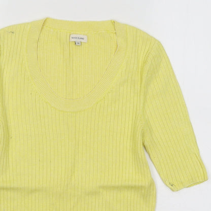 Womens UK Size 10 River Island Yellow Pullover Jumper