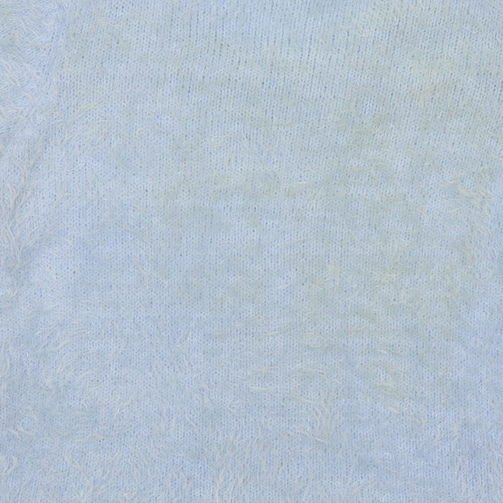 George Womens Blue Scoop Neck Nylon Pullover Jumper Size 10