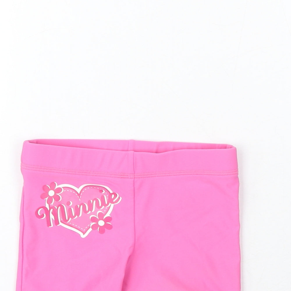 Disney Girls Pink Polyester Cropped Trousers Size 18-24 Months - Minnie Mouse shorts