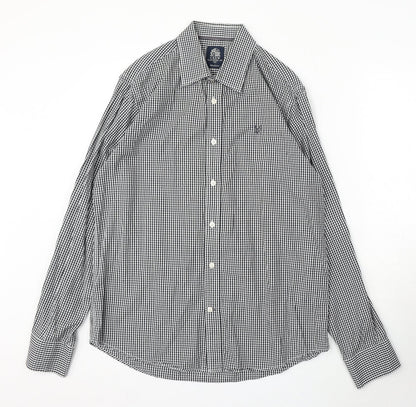 Mens UK Size M Crew Clothing Black  Button-Up Long Sleeve Casual Shirt