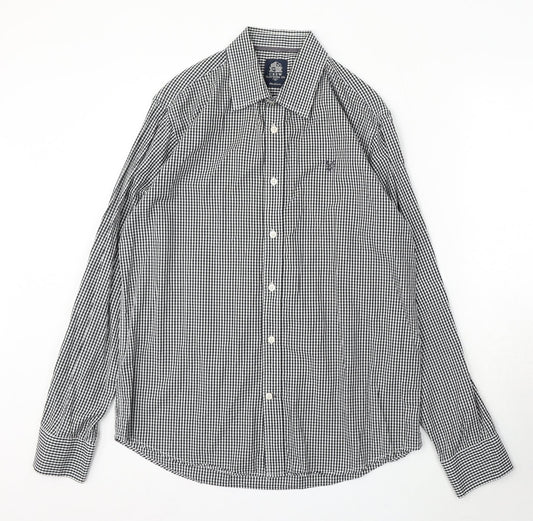 Mens UK Size M Crew Clothing Black  Button-Up Long Sleeve Casual Shirt