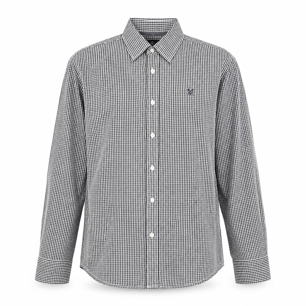 Mens UK Size M Crew Clothing Black  Button-Up Long Sleeve Casual Shirt