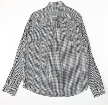 Mens UK Size M Crew Clothing Black  Button-Up Long Sleeve Casual Shirt