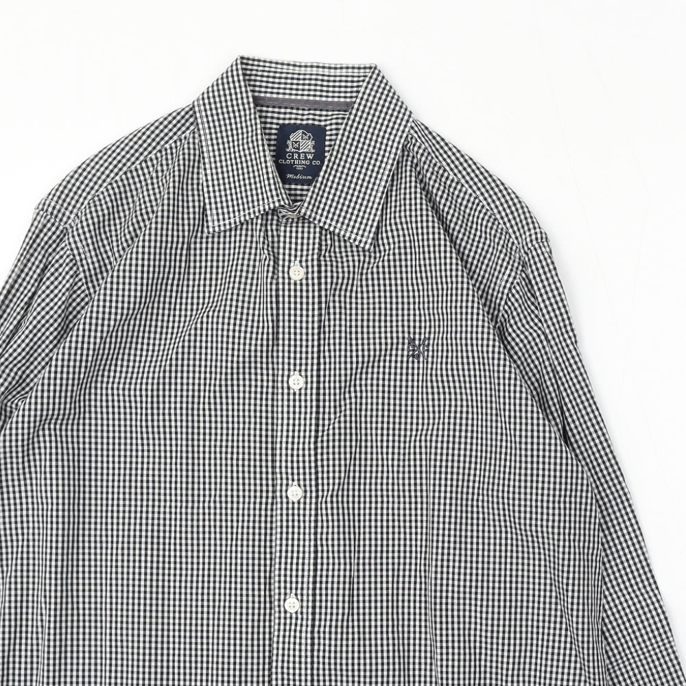 Mens UK Size M Crew Clothing Black  Button-Up Long Sleeve Casual Shirt