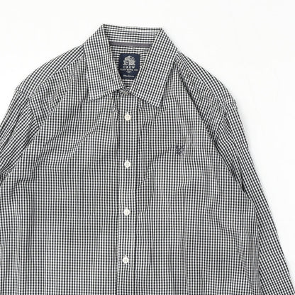 Mens UK Size M Crew Clothing Black  Button-Up Long Sleeve Casual Shirt