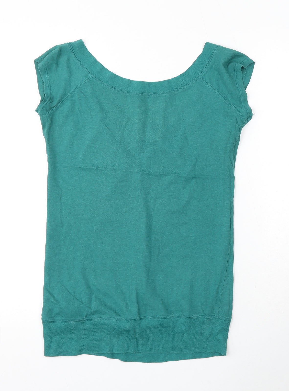 Bershka Womens Green Cotton Basic Tank Size S V-Neck - Dance 80's Queen