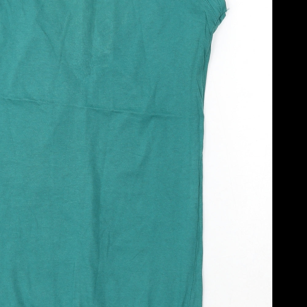 Bershka Womens Green Cotton Basic Tank Size S V-Neck - Dance 80's Queen
