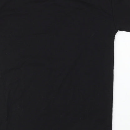 George Girls Black Cotton Basic T-Shirt Size 6-7 Years Round Neck - New York