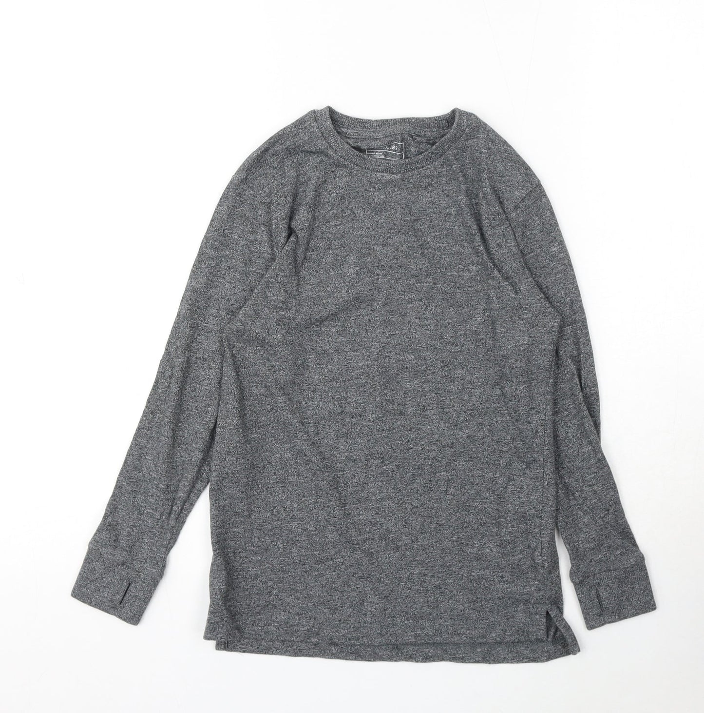 NEXT Girls Grey Cotton Basic T-Shirt Size 7 Years Round Neck
