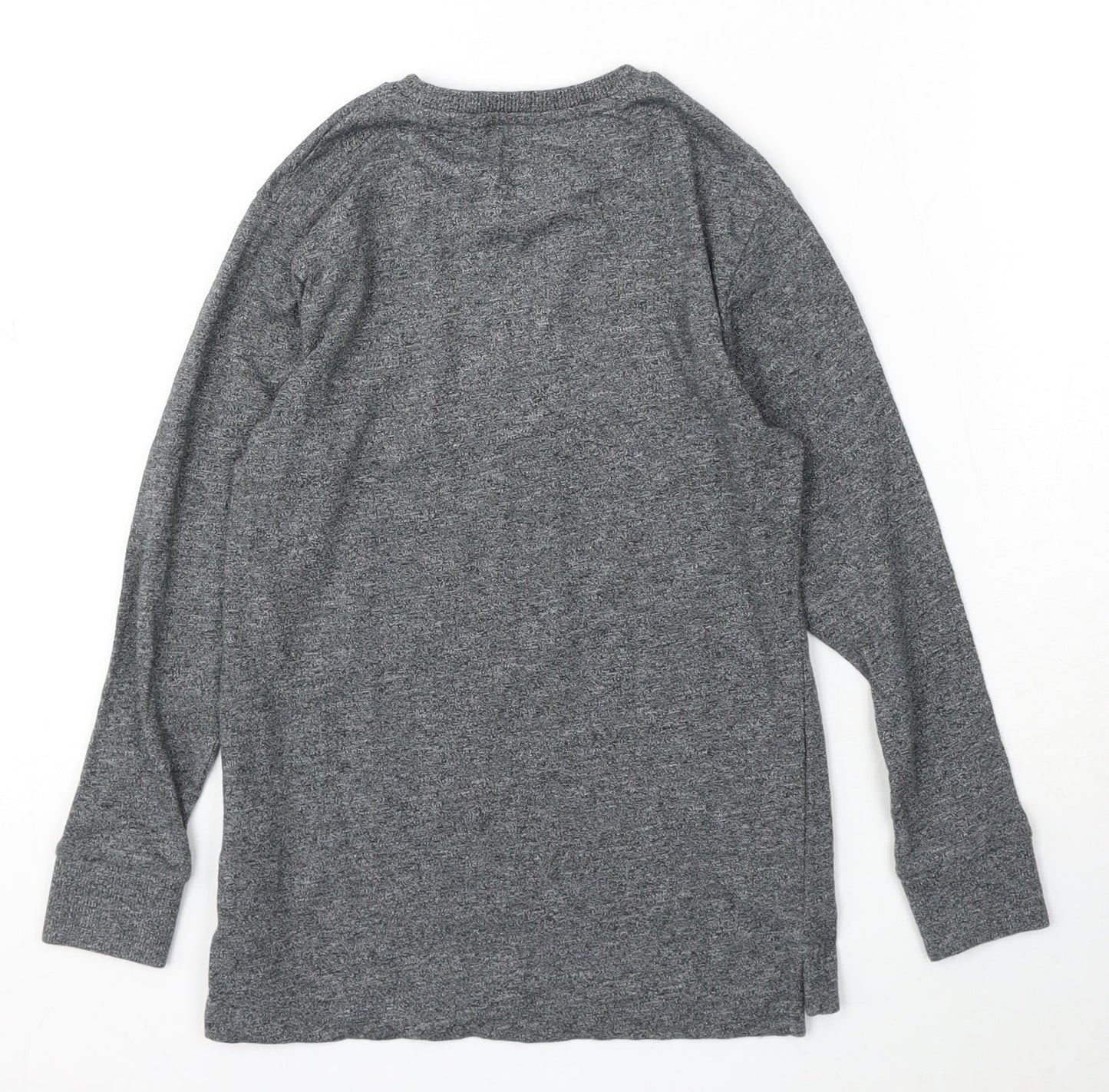 NEXT Girls Grey Cotton Basic T-Shirt Size 7 Years Round Neck