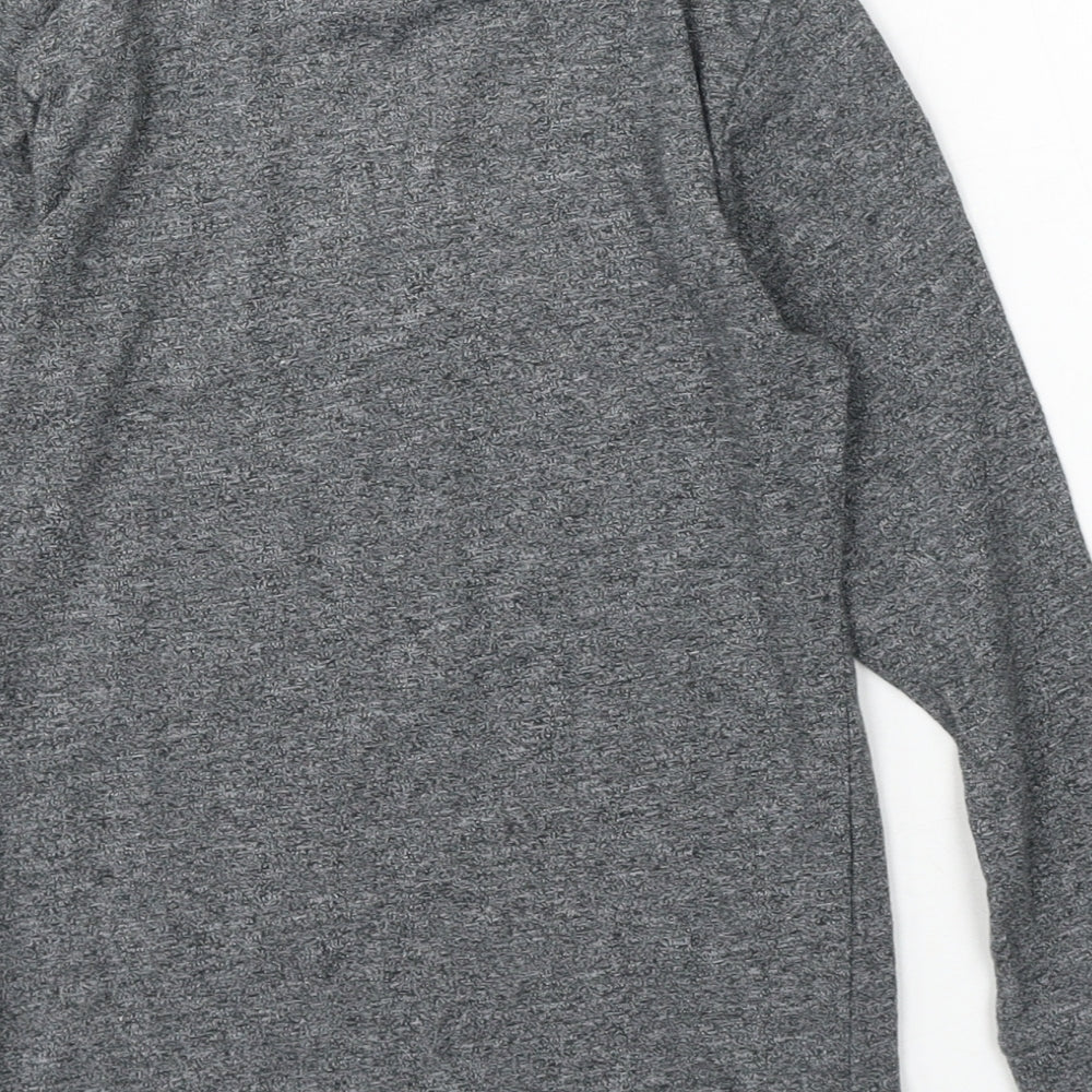 NEXT Girls Grey Cotton Basic T-Shirt Size 7 Years Round Neck