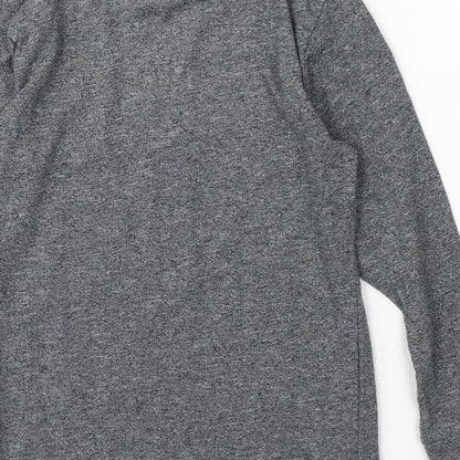 NEXT Girls Grey Cotton Basic T-Shirt Size 7 Years Round Neck