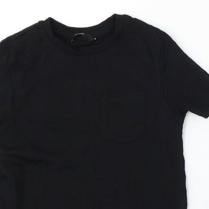 George Boys Black Cotton Basic T-Shirt Size 8-9 Years Round Neck