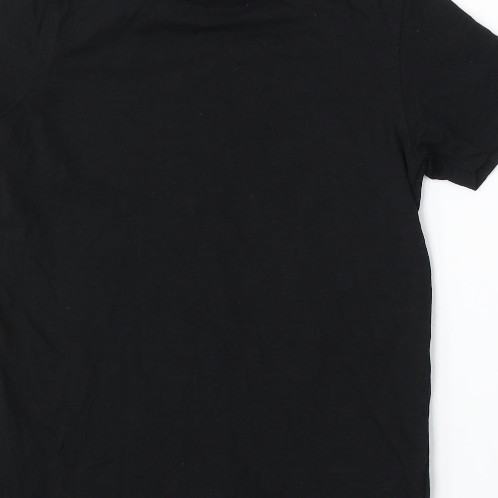 George Boys Black Cotton Basic T-Shirt Size 8-9 Years Round Neck