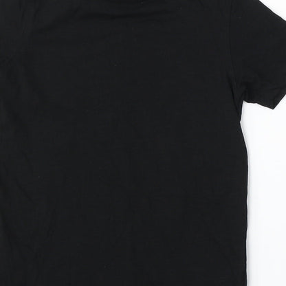 George Boys Black Cotton Basic T-Shirt Size 8-9 Years Round Neck