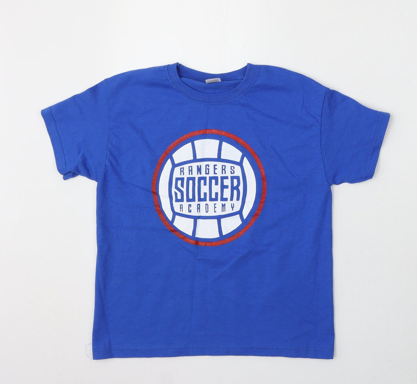 Rangers Boys Blue Cotton Basic T-Shirt Size 7-8 Years Round Neck - Rangers FC Academy