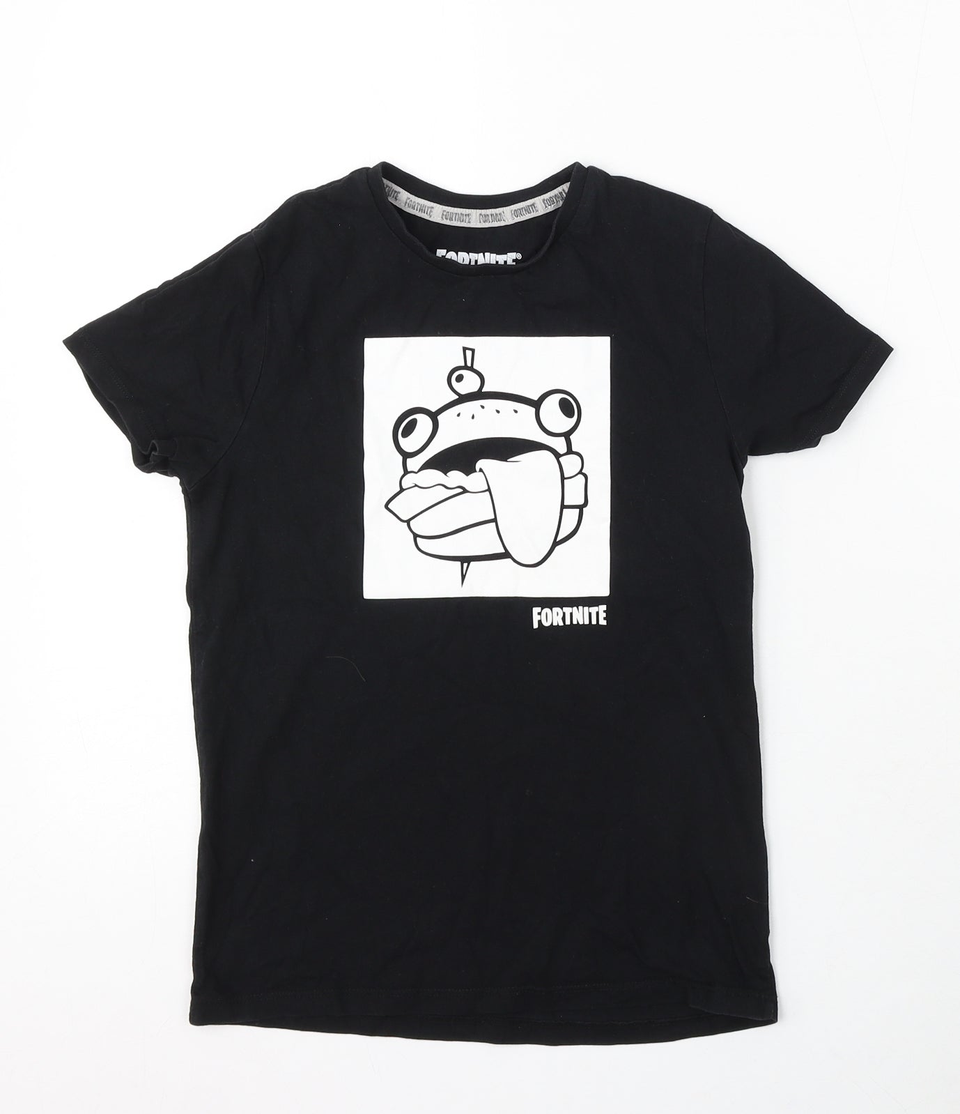 Primark Boys Black Cotton Basic T-Shirt Size S Round Neck - Fortnite