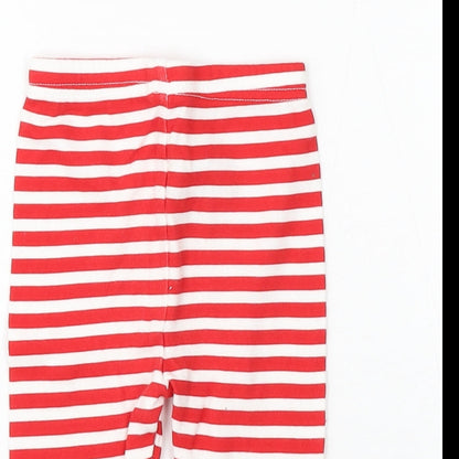 George Girls Multicoloured Striped Cotton Jogger Trousers Size 3-6 Months