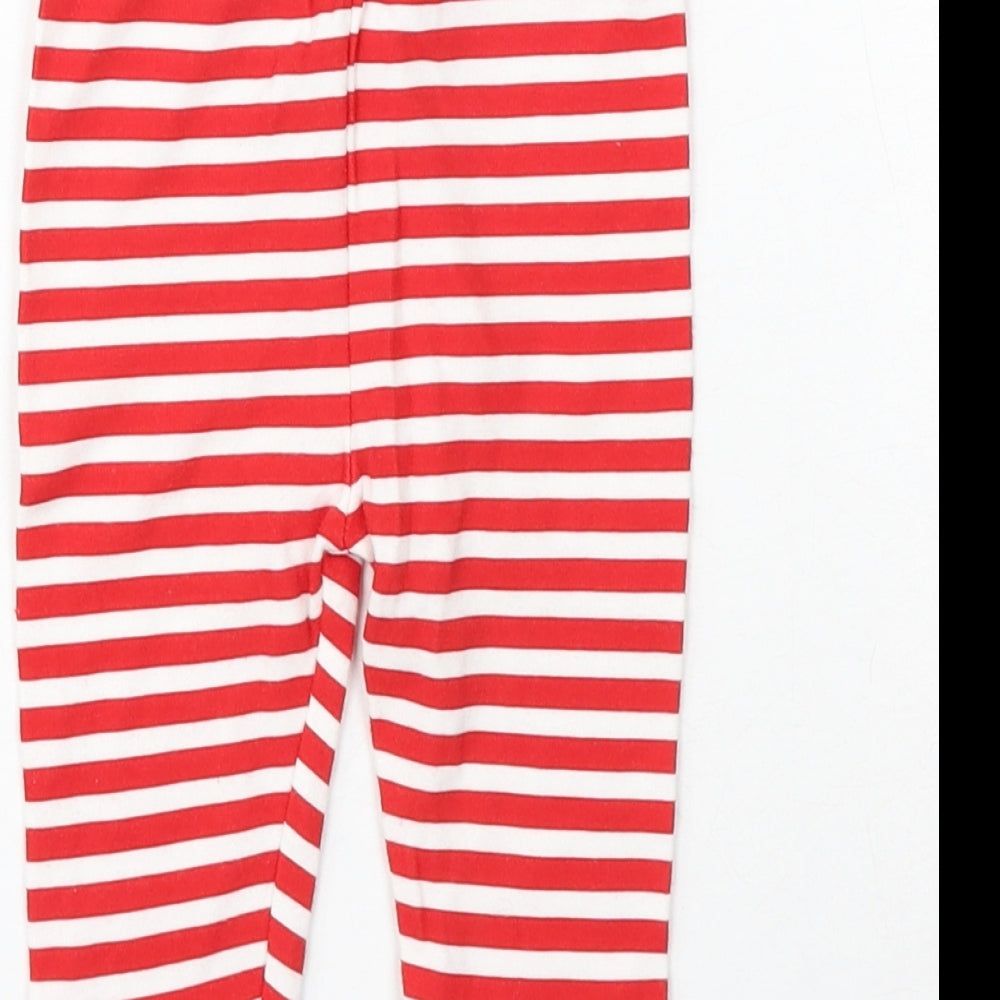George Girls Multicoloured Striped Cotton Jogger Trousers Size 3-6 Months