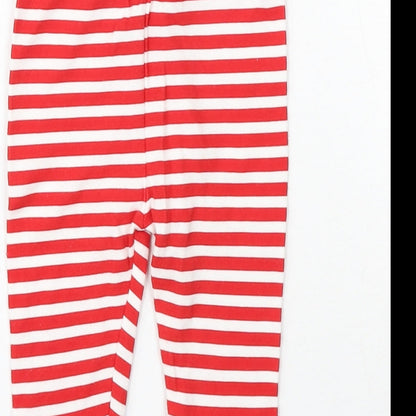 George Girls Multicoloured Striped Cotton Jogger Trousers Size 3-6 Months
