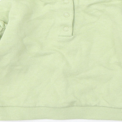 George Girls Green Cotton Pullover Jumper Size 0-3 Months - Flowers Grown With Love