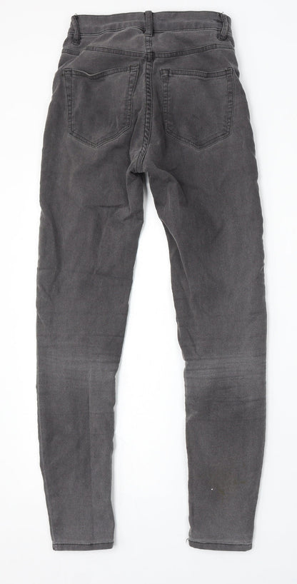 Pull&Bear Womens Grey Cotton Skinny Jeans Size 4 L29 in Regular Button