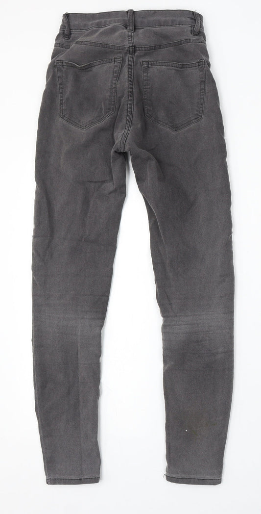 Pull&Bear Womens Grey Cotton Skinny Jeans Size 4 L29 in Regular Button