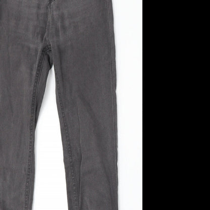 Pull&Bear Womens Grey Cotton Skinny Jeans Size 4 L29 in Regular Button