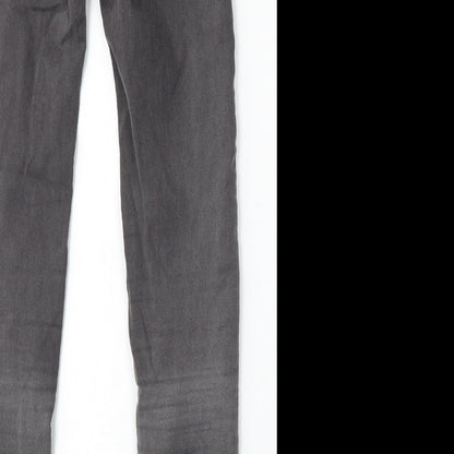 Pull&Bear Womens Grey Cotton Skinny Jeans Size 4 L29 in Regular Button