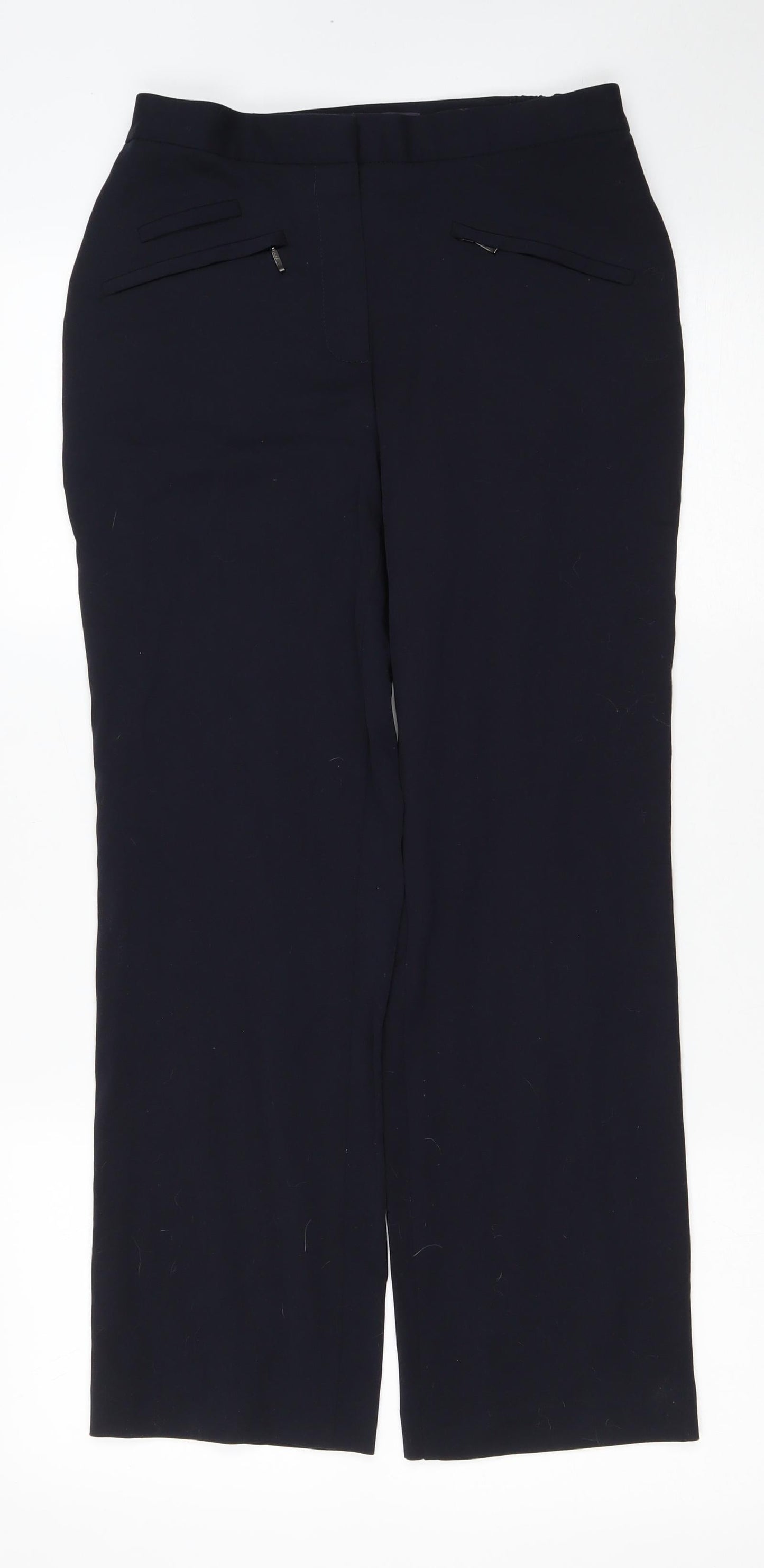 Womens UK Size 8 Marks and Spencer Regular Fit Dress Pants Blue Trousers