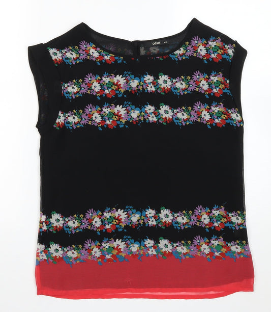 Womens UK Size 10 Oasis Black Basic Blouse